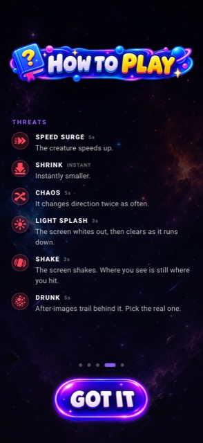 The how-to-play card explaining threats