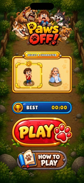 Menu screen with the difficulty tiers