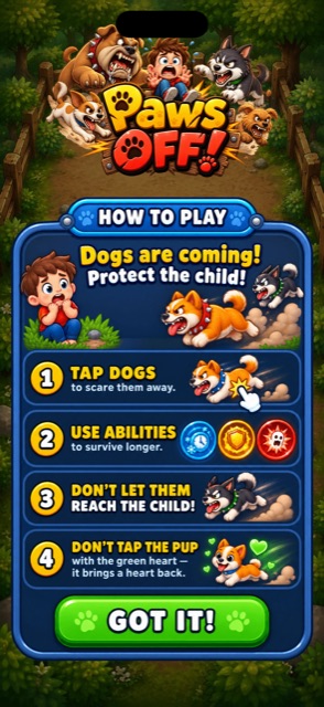 The one-screen how-to-play panel